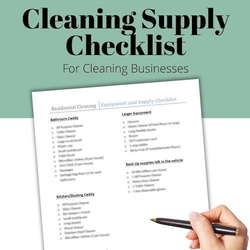 Printable Cleaning Supply Checklist for House Cleaning - Etsy