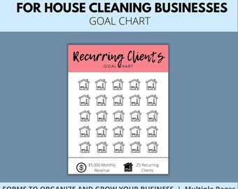 Recurring House Cleaning Client Goal Chart, Maid Service Forms, House Cleaning Business Forms.