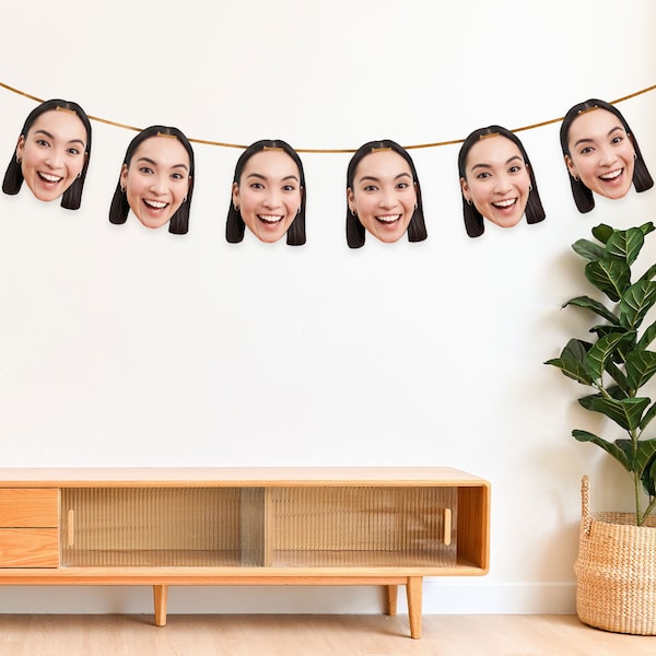 Personalised Face Bunting - Birthday, Stag, Hen, Banner, Garland, Face Cut Out, 30th, 18th, 21st, 40th, 50th, 60th