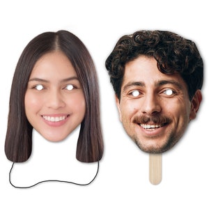 Personalisierte Gesichtsmasken Junggesellinnenabschied, Geburtstagsparty DIY-Selbstmontage-Kit Elastisch oder Sticks Bild 1