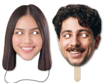 Personalisierte Gesichtsmasken - Junggesellinnenabschied, Geburtstagsparty - DIY-Selbstmontage-Kit - Elastisch oder Sticks