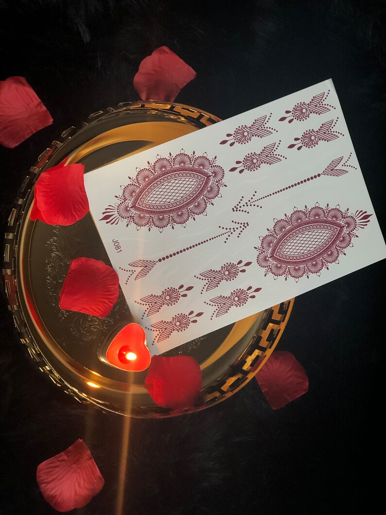 Temporary Henna Tattoos Etsy