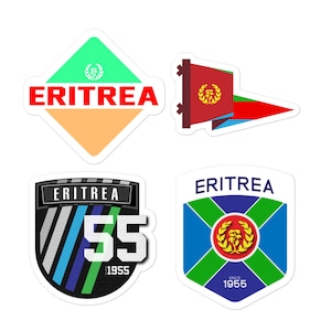 Pack d’autocollants pour l’Érythrée (4 PACKS) | Art érythréen | Cadeaux érythréens | Art mural érythréen | Autocollant d’ordinateur portable | Drapeau érythréen | Autocollant du drapeau érythréen
