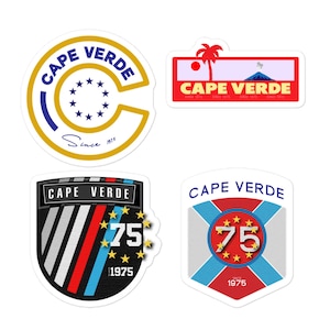 Cape verde Sticker Pack (4 PACK) | Cape Verdean art | Cape Verdean flag svg | Cape verdean gift | african stickers | cape verde