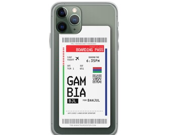Gambia Tarjeta de embarque iPhone Case / iPhone 13 Case iPhone 12 Case iPhone 11 Pro Case iPhone 11 Pro Max Case iPhone 14 Pro
