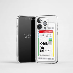 Carte d'embarquement du Rwanda Coque et skin iPhone | Coque iPhone 13 Coque iPhone 12 Coque iPhone 11 Pro Coque iPhone 11 Pro Max Coque iPhone 14 Pro