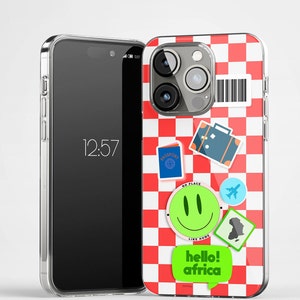 Hello Africa Checkered Clear Case for iPhone® iPhone 13 Case iPhone 12 Case iPhone 11 Pro Case iPhone 11 Pro Max Case iPhone 14 Pro