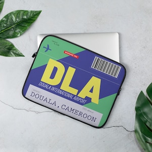 Housse pour ordinateur portable DLA Cameroun Douala Airport Tag pour MacBook 15, MacBook pro 13, surface, Lenovo, Dell, Kuu, HP, Microsoft