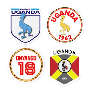 Uganda Sticker Pack (4 PACK) | Uganda art | Uganda svg | Uganda gift | Kampala | Uganda map