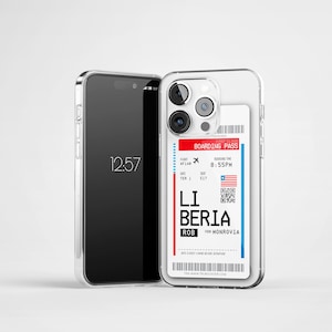 Cas d'iPhone de voyageur du Libéria | Cadeaux libériens | Coque iPhone 13 Coque iPhone 12 Coque iPhone 11 Pro Coque iPhone 11 Pro Max Coque iPhone 14 Pro