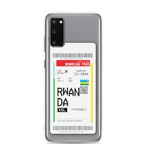 Rwanda Carte d’embarquement Samsung Case | Étui de téléphone Samsung | Affaire téléphonique rwandaise