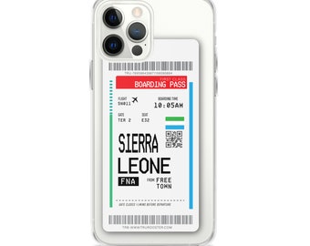 Sierra Leone Boarding Pass iPhone Case | iPhone 13 Case iPhone 12 Case iPhone 11 Pro Case iPhone 11 Pro Max Case iPhone 14 Pro