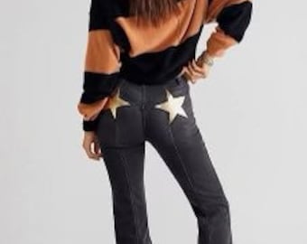 Free People Jeans a zampa d'artificio “Black Gold”