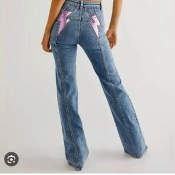 Free People Thunderbird Flare Jeans in Electric Purple -  Canada