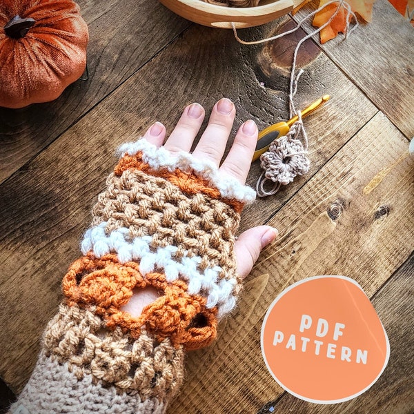 The Enola Gloves Fingerless Mittens Pattern | *DIGITAL* Crochet Tutorial | Quick, Easy Project | Great for Gifts | Fall Fashion Accessory