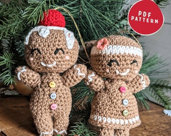 Crochet Gingerbread Ornaments PATTERN, Unique Handmade Christmas Gift Idea, Beginner Friendly Digital Tutorial, Christmas Decorations