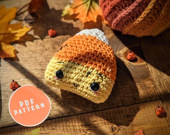 Crochet Candy Corn Pattern, Digital Crochet Tutorial, Halloween Amigurumi, Zombie Doll, Creepy Cute Paranormal Toy