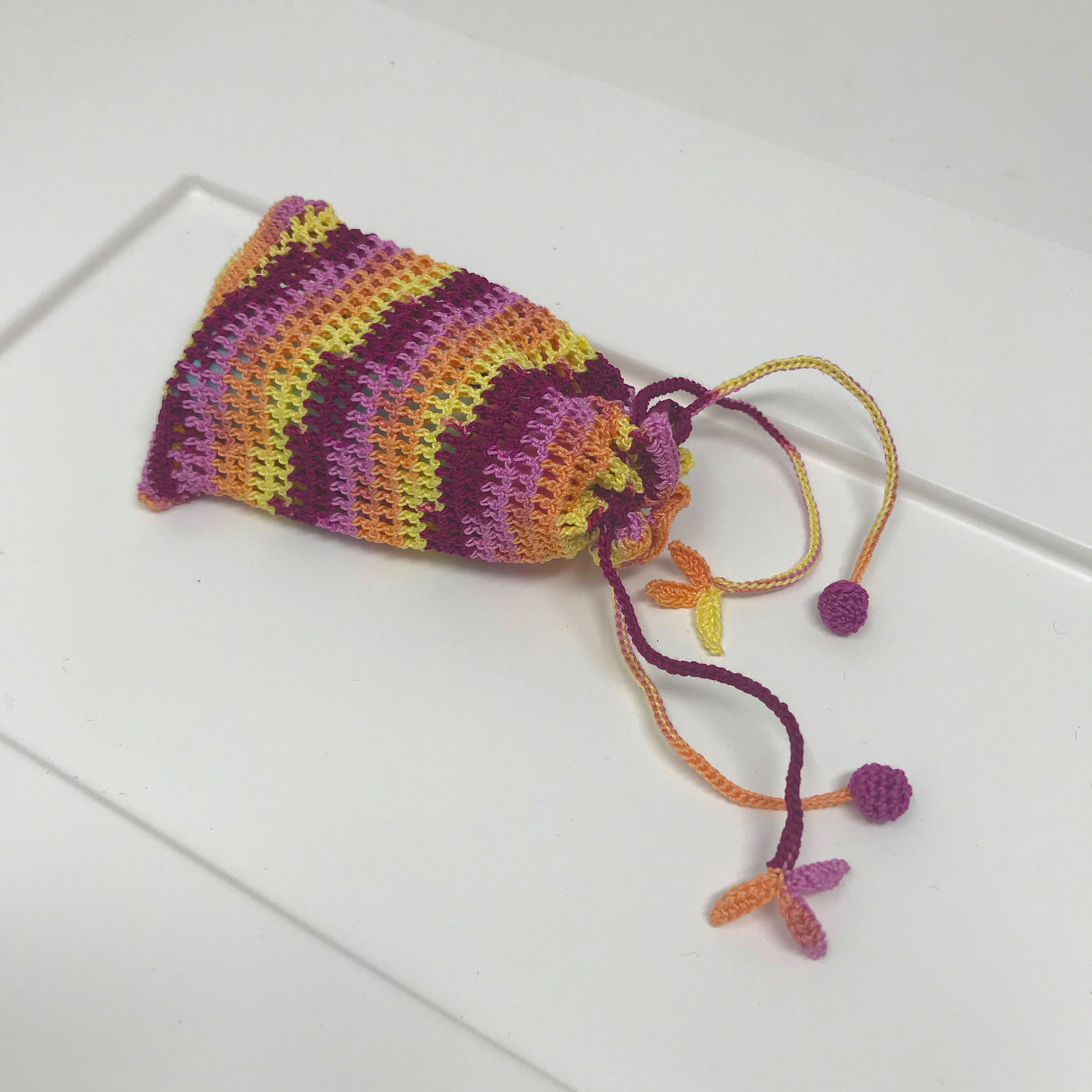 Multicolored Crochet Jewelry Pouch Coin Bag Mini Purse Etsy