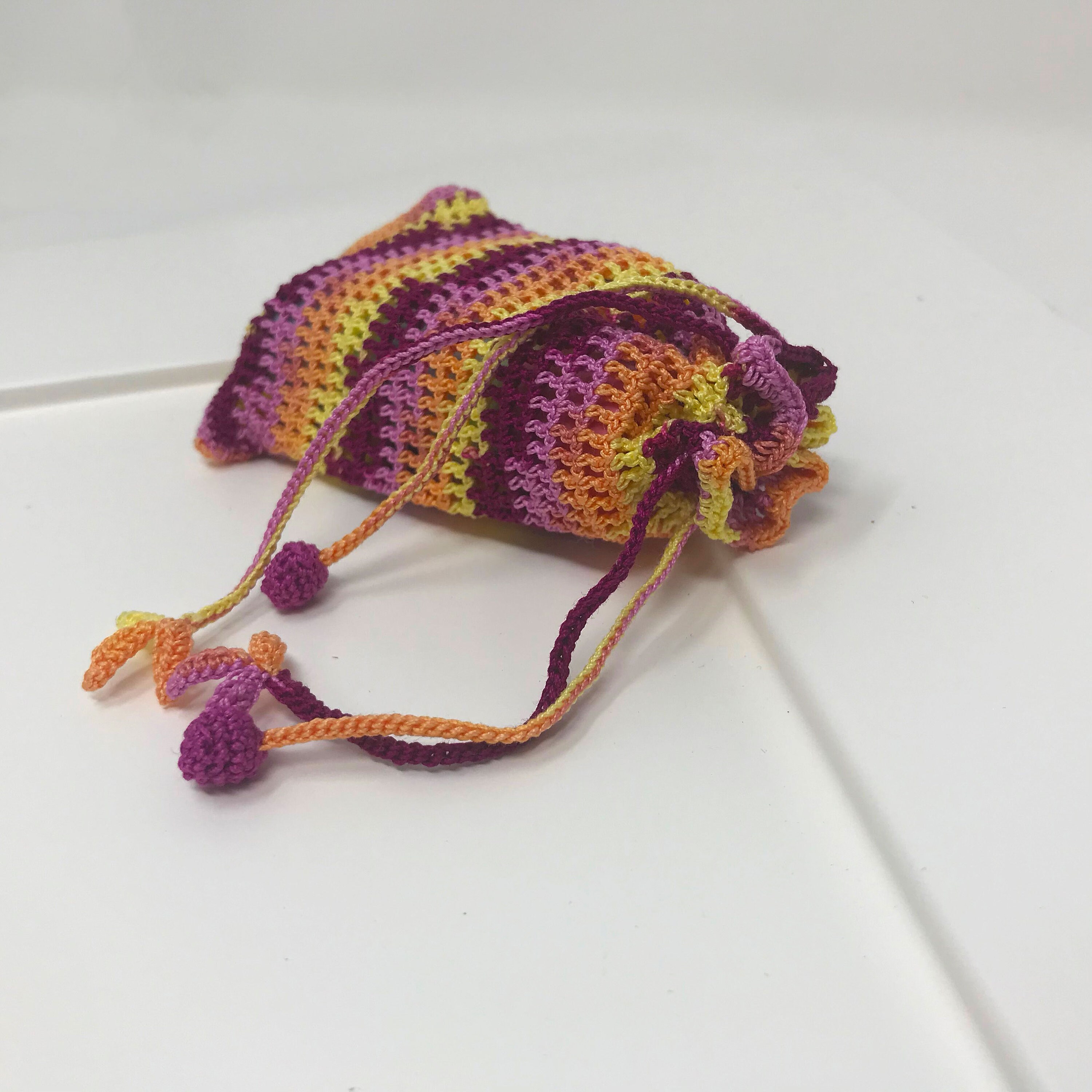 Multicolored Crochet Jewelry Pouch Coin Bag Mini Purse Etsy