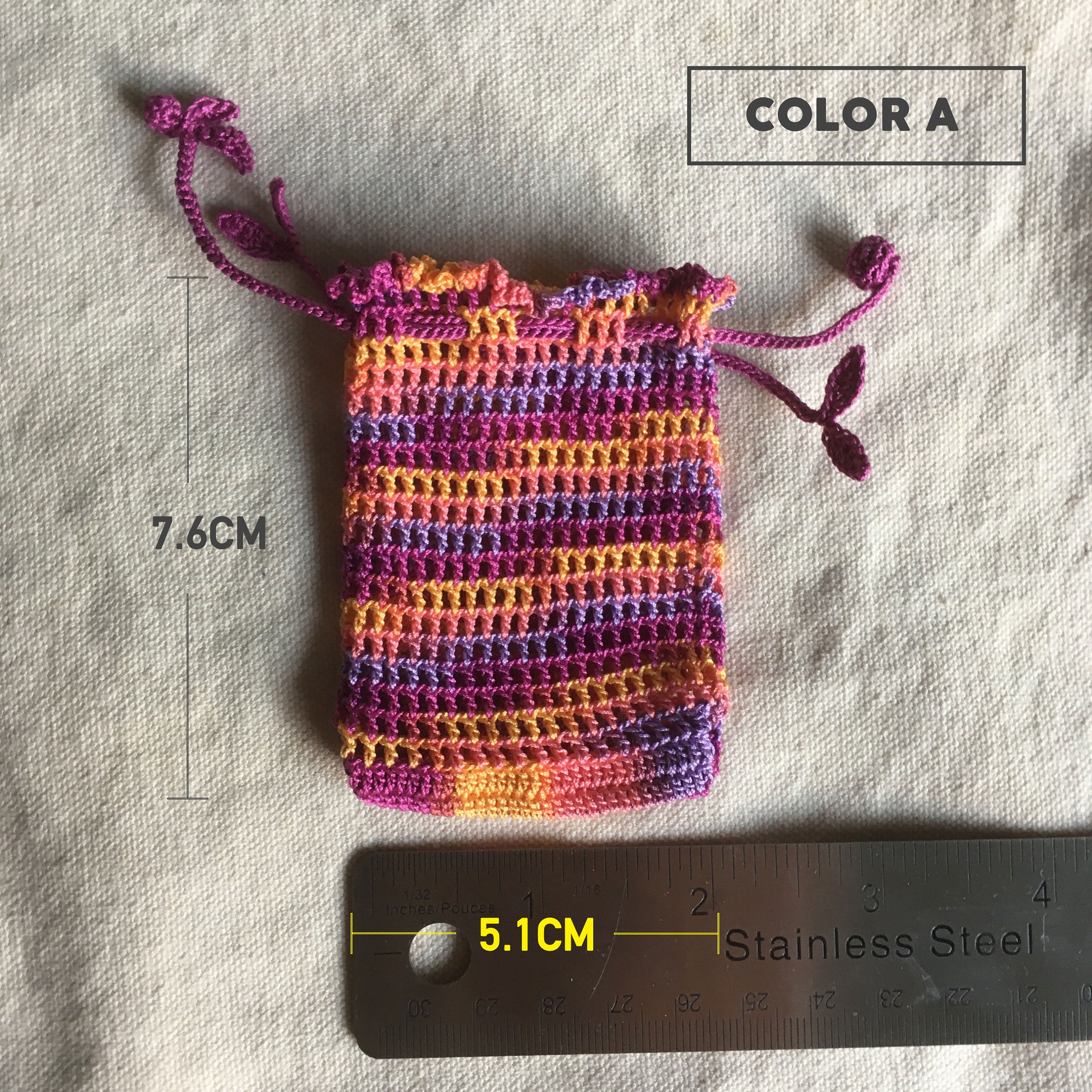 Multicolored Crochet Jewelry Pouch Coin Bag Mini Purse Etsy