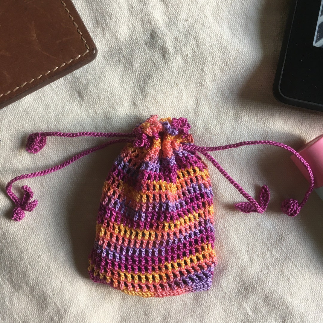 Multicolored Crochet Jewelry Pouch Coin Bag Mini Purse Etsy