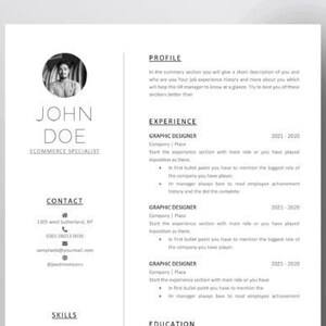 Clean Resume Template, Simple Cv Template for word, Cv Resume Template, Professional Resume Template, Modern Resume Template Word PDF files