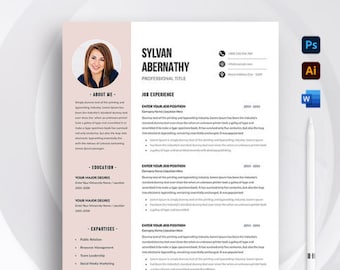 Clean Resume Template, Simple CV Template for word, CV Resume Template, Professional Clean Template, Modern Resume Template Word PDF files