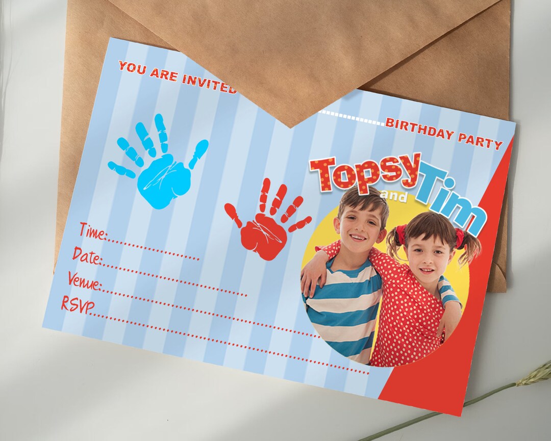 Topsy And Tim Birthday Party Invitation Kids Etsy Topsy And Tim Birthday Party Invitation Kids Etsy