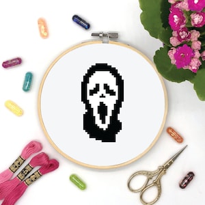 Scary Face Cross-stitch Pattern - Digital PDF - Instant Download