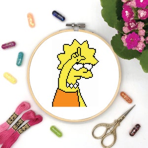 Lisa Loser Face Cross Stitch Pattern - PDF Digital File - Instant Download