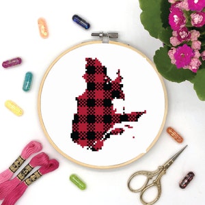 Québec Cross-stitch Pattern - Buffalo Check - Point de Croix Québecois - Digital PDF - Instant Download