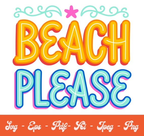 Beach Please Svg Files Printable Digital File Instant - Etsy