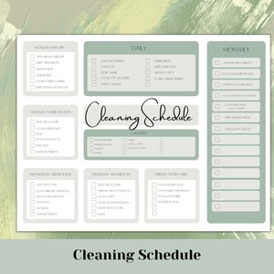 Cleaning Schedule | Cleaning Checklist | Cleaning Planner | Cleaning Printable | Weekly Cleaning