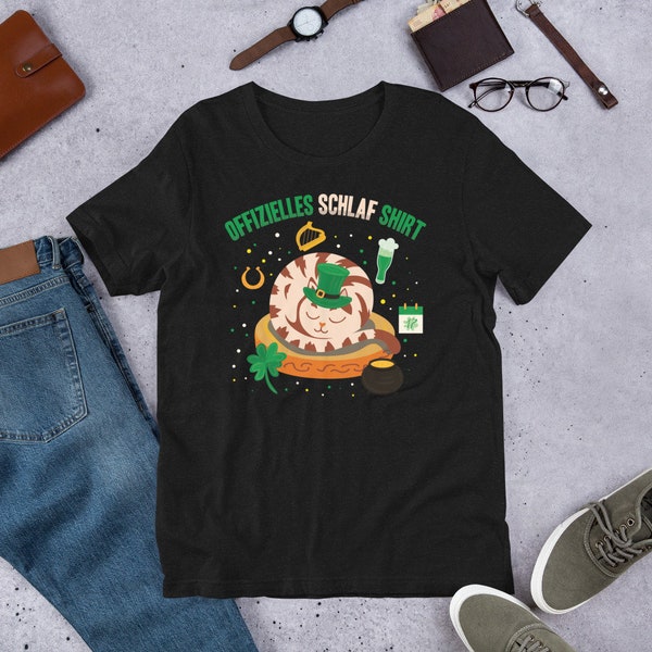 Offizielles Schlaf Shirt Sleepy Cat St. Patrick's Day Gift T-shirt