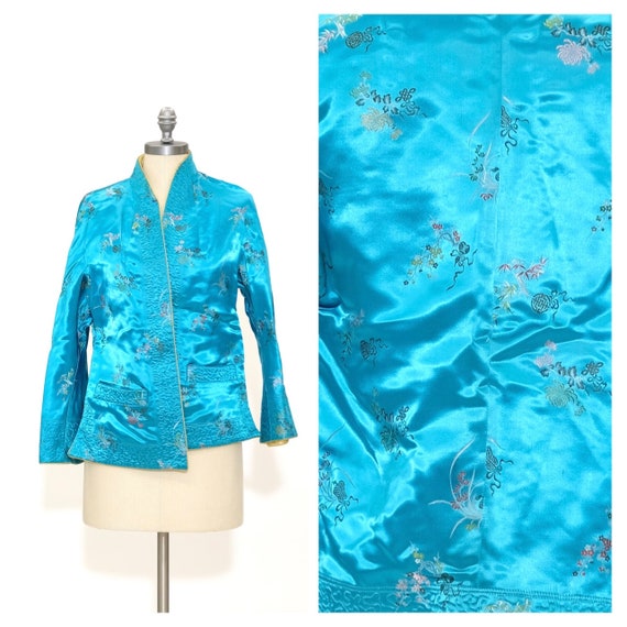 1960s Gold Thread & Blue Kimono Coat main image 0
