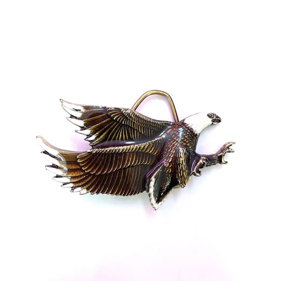 Vintage 1970s Brass Eagle Western Style Belt Buckle // Mens  display picture 1