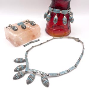 Vintage 1960s Handcrafted Margot de Taxco Jewelry Set // Mid-Century Sterling Silver // Made in Mexico // Style #5701