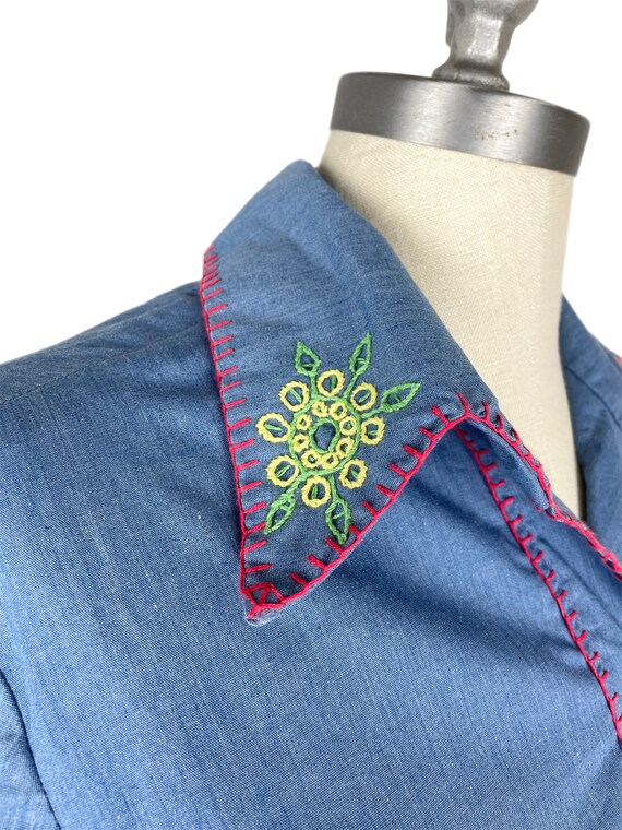 Vintage 1970s Embroidered Chore Jacket // Womens … - image 3