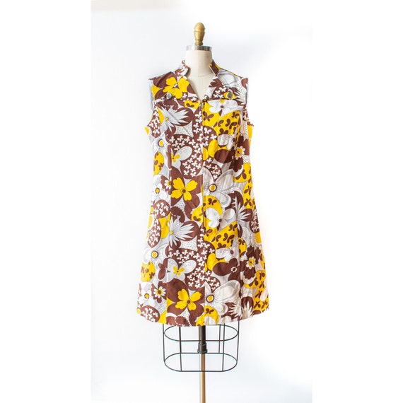 Vintage 1960s Yellow Hawaiian Dress // Sleeveless… - image 3