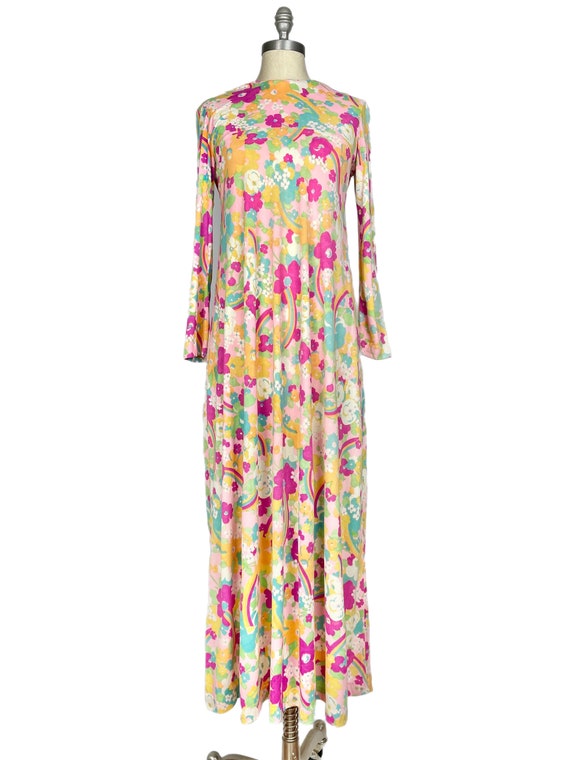 Vintage 1960s Psychedelic Print Maxi Dress // Lon… - image 7