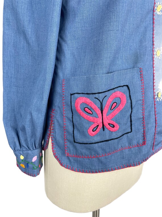 Vintage 1970s Embroidered Chore Jacket // Womens … - image 7