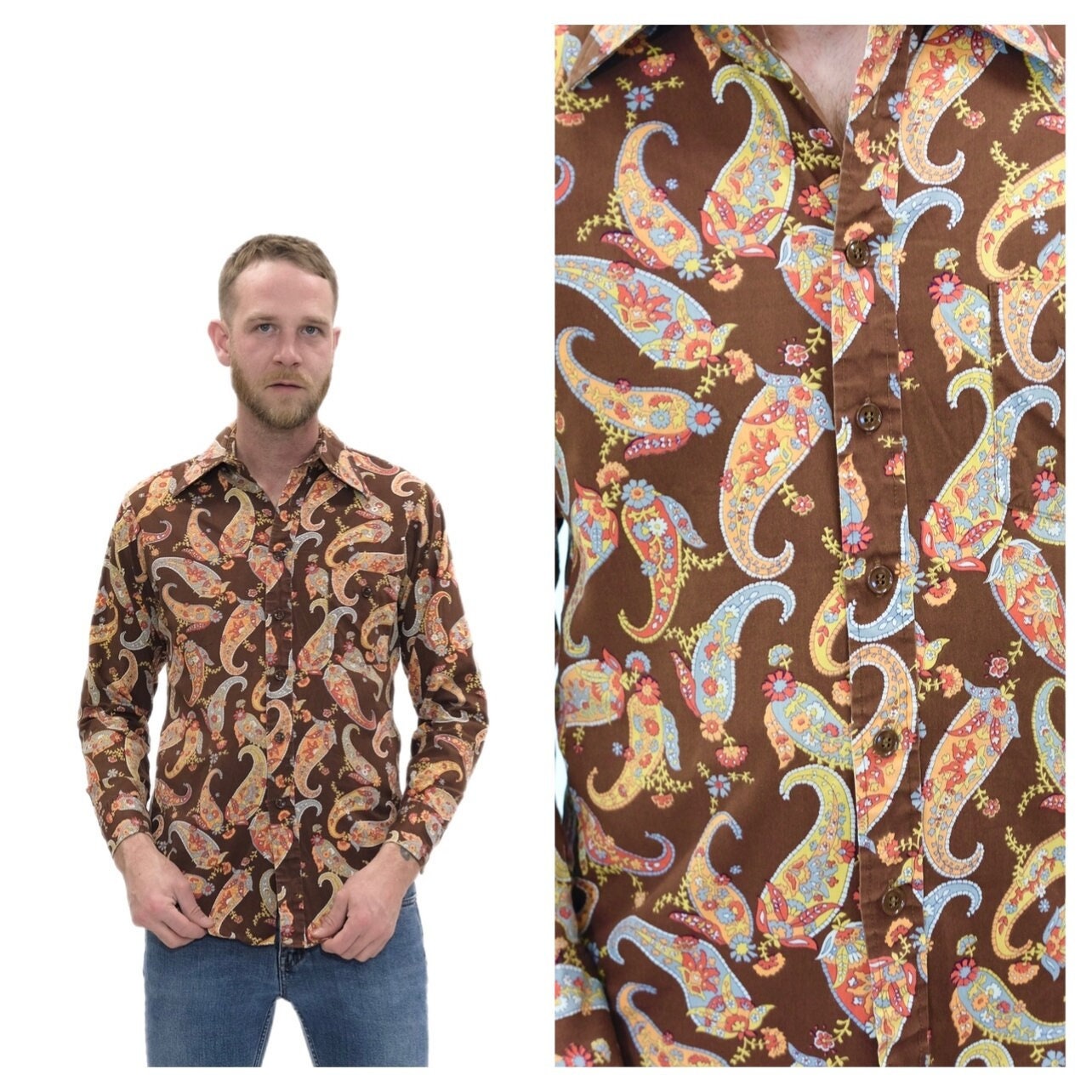 60s Paisley Shirt - Etsy