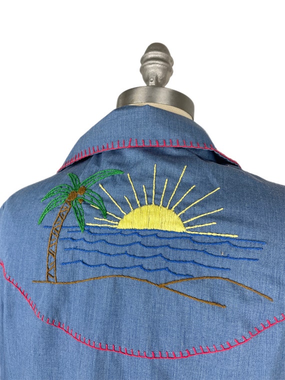 Vintage 1970s Embroidered Chore Jacket // Womens … - image 8