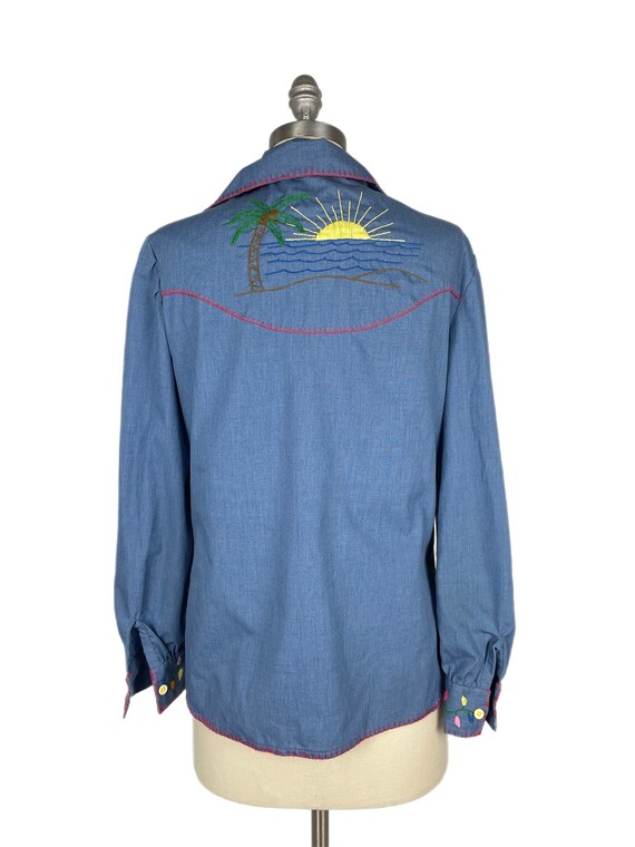Vintage 1970s Embroidered Chore Jacket // Womens … - image 9