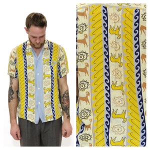 Vintage 1950s Rayon Button Down // Mens Tropical Island Vintage 1950s Rayon Button Down // Mens Tropical Island