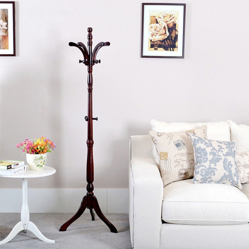 Birch Wooden Coat Rack Modern Coat Rack Free Standing Coat Etsy