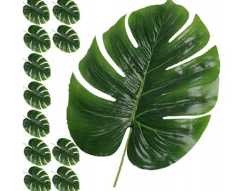 12 Large Artificial Monstera Leaves Tropical Leaves 20" Long  for decor leaves for home decor, bouquet, patio decor, party decor