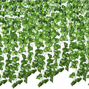 12 Pack 84Ft Artificial Ivy Garland Fake Plants, Fake Ivy Leaves Greenery  Garlands Hanging Plant Vine for Aesthetic Bedroom Garden Party Wedding Wall