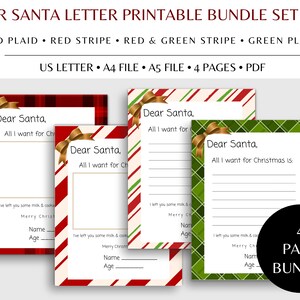 Dear Santa Letter, Letter To Santa Printable, Santa Claus Letter, Blank Santa Letter, Christmas Letter, Kids Christmas List, Xmas Letter