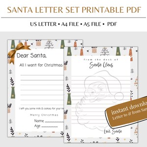 Santa Letter, Santa Letterhead, Letter From Santa, Santa Letters, Santa Letter Printable, Instant Download, Santa Letter Template, Xmas PDF